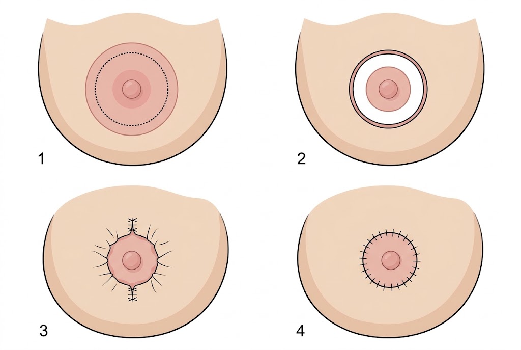 reduccion de areola y pezon